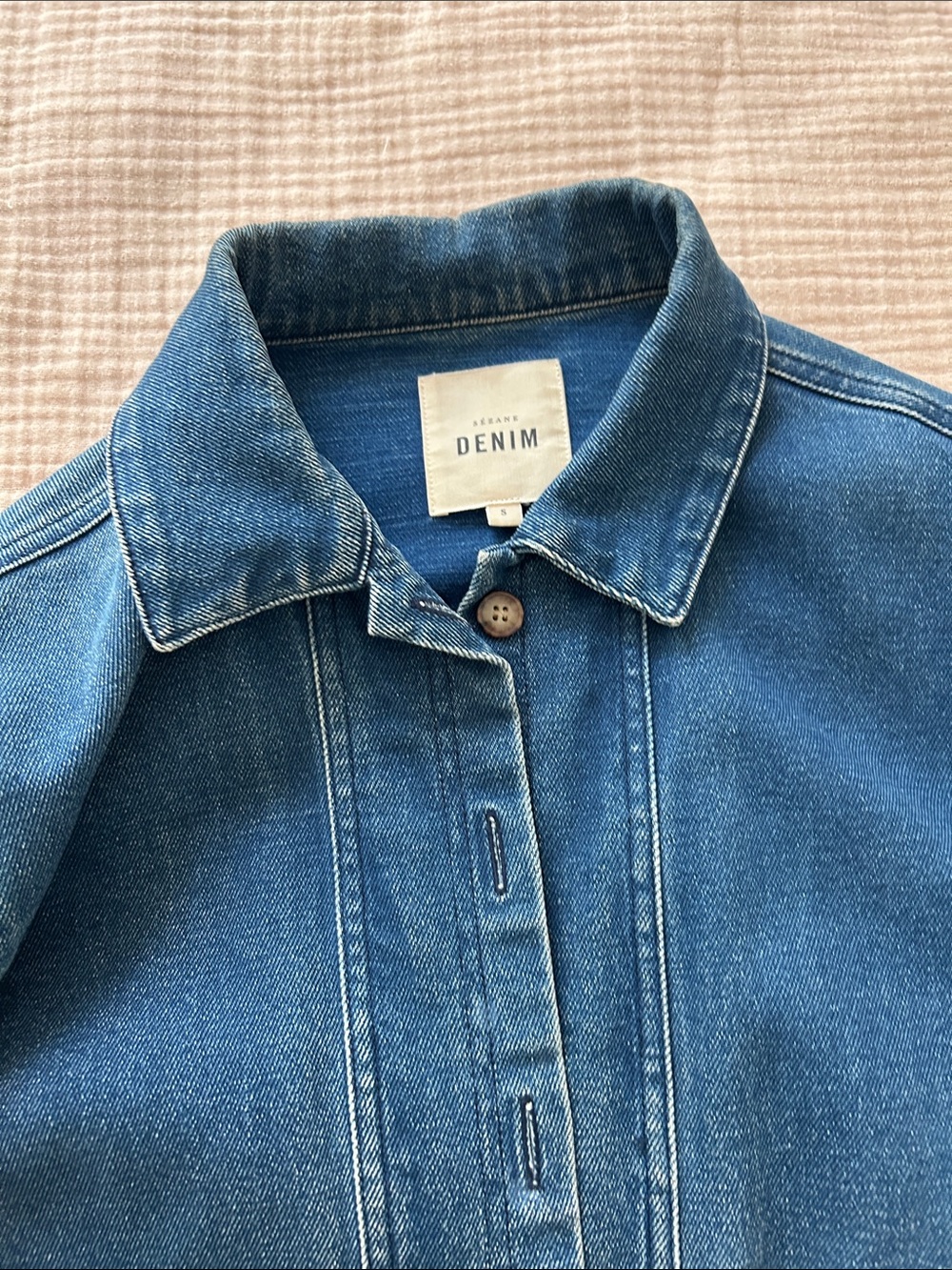 Sezane Will Denim Button-Front Jacket - Picture 3 of 6